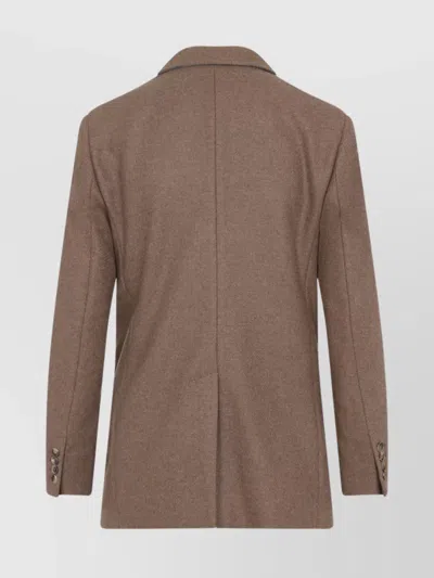 Max Mara Alpaca Cashmere Camel Yak Tailored Jacket In Brown