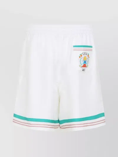 Casablanca Casa Way Drawstring-waist Track Shorts In White