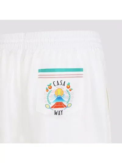 Casablanca Casa Way Drawstring-waist Track Shorts In White