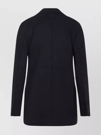 Prada Wool Jacket Notched Collar In Blue