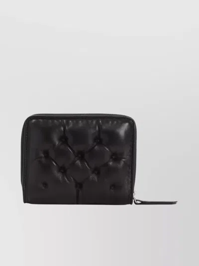 Maison Margiela Glam Slam Quilted Leather Wallet In Black