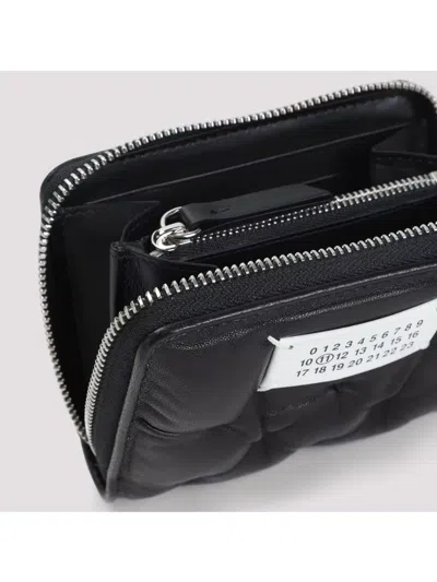 Maison Margiela Glam Slam Quilted Leather Wallet In Black