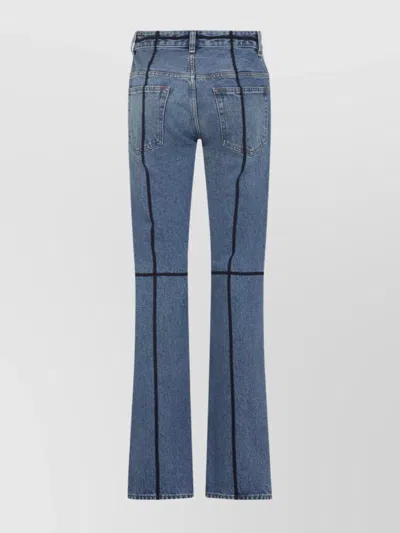 Mm6 Maison Margiela Straight-leg Jeans With Straps Embellishments In Blue