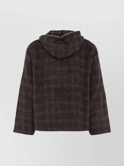 Our Legacy Check-pattern Wool-blend Sweatshirt In Gray