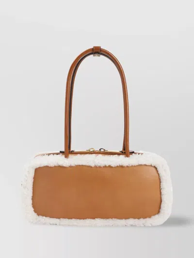 Miu Miu Rectangular Shearling Edge Shoulder Bag