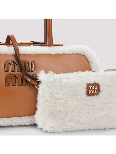 Miu Miu Rectangular Shearling Edge Shoulder Bag
