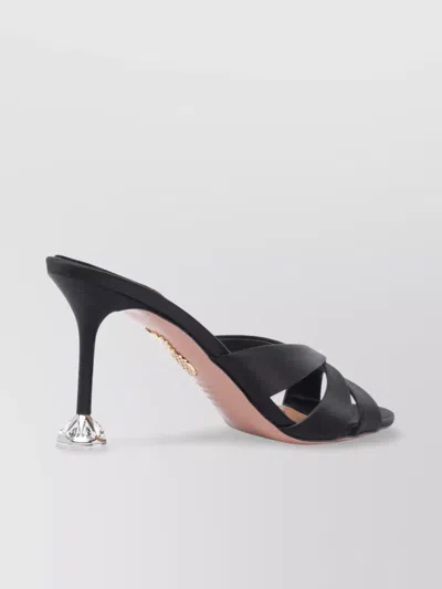 Aquazzura Satin Strappy Open Toe Unique Heel Pumps