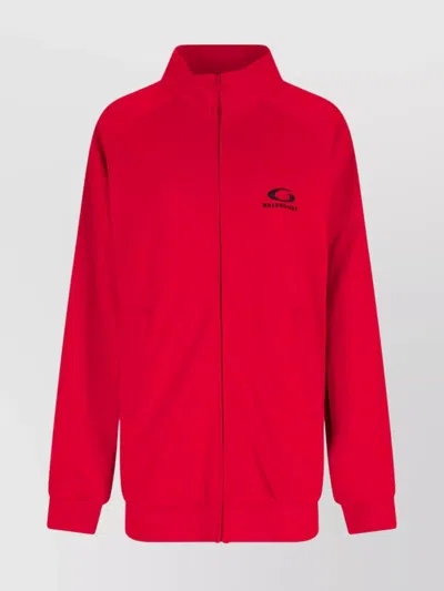 Balenciaga High Collar Ribbed Cuffs Side Pockets In Red