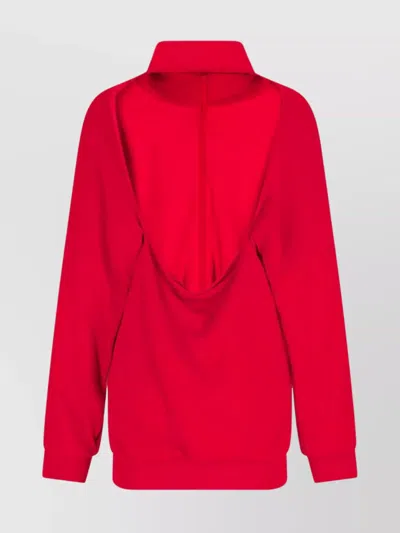 Balenciaga High Collar Ribbed Cuffs Side Pockets In Red