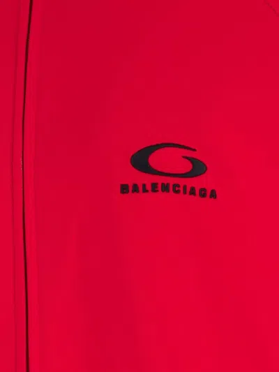 Balenciaga High Collar Ribbed Cuffs Side Pockets In Red