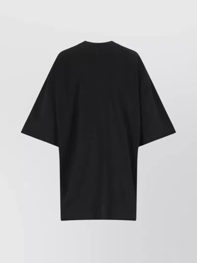Rick Owens Crew Neck Plain Design Relaxed Fit In Black