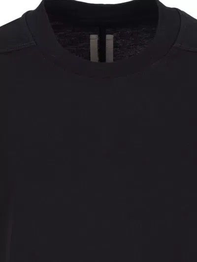 Rick Owens Crew Neck Plain Design Relaxed Fit In Black