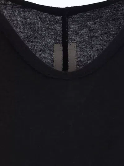 Rick Owens V-neckline Long Sleeves Asymmetric Hem Soft Texture In Black