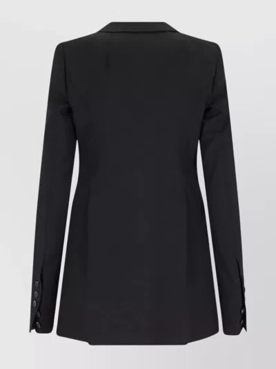 Rick Owens Tailored Jacket With Notched Lapel And Back Vent In Black