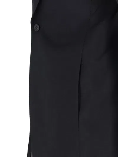Rick Owens Tailored Jacket With Notched Lapel And Back Vent In Black