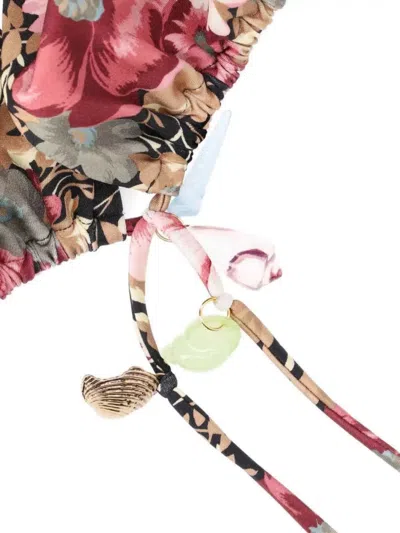 Chloé Embellished Floral Halter Triangle Coverups In Multi