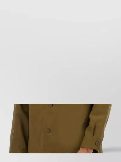 Hugo Boss Boss Stretch Linen And Viscose Shirt In Brown