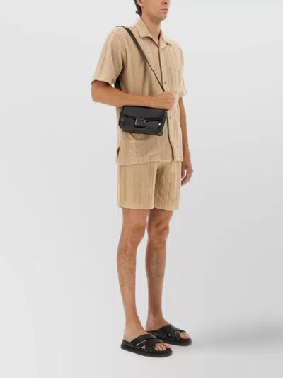 Fendi Shirt Chest Pocket Striped Pattern In Brown