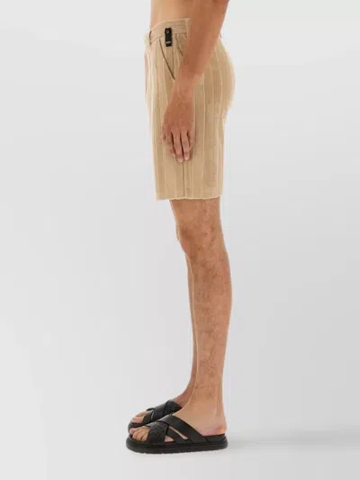 Fendi Striped Pattern Belt Loops Shorts In Brown