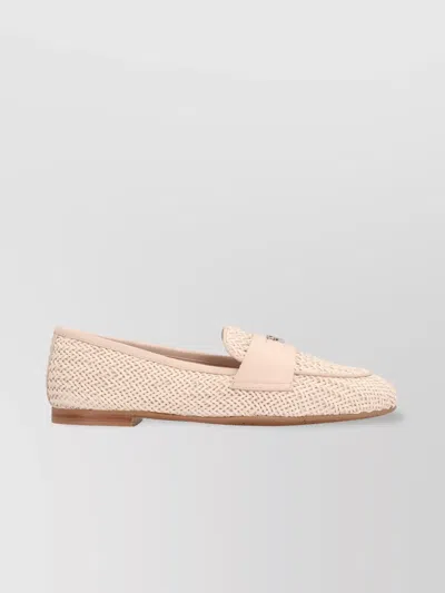 Casadei Woven Round Toe Flat Sole Loafers