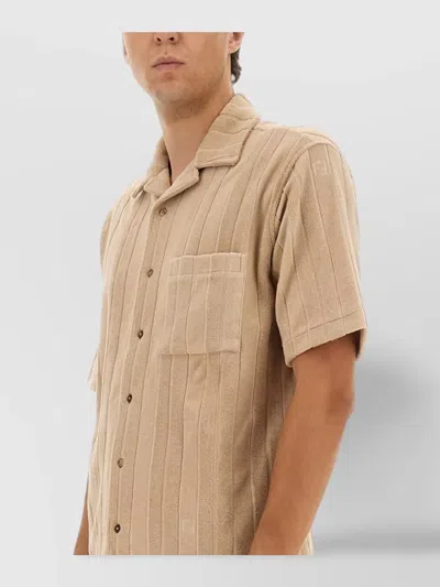 Fendi Shirt Chest Pocket Striped Pattern In Brown