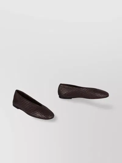 Bottega Veneta Woven Almond Toe Ballet Flats