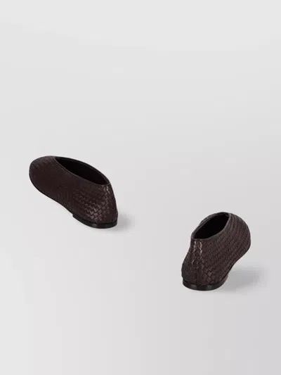 Bottega Veneta Woven Almond Toe Ballet Flats