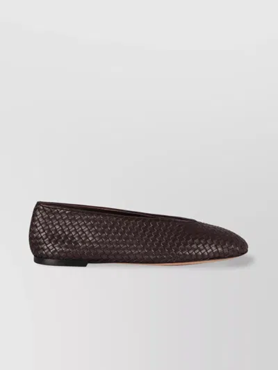 Bottega Veneta Woven Almond Toe Ballet Flats