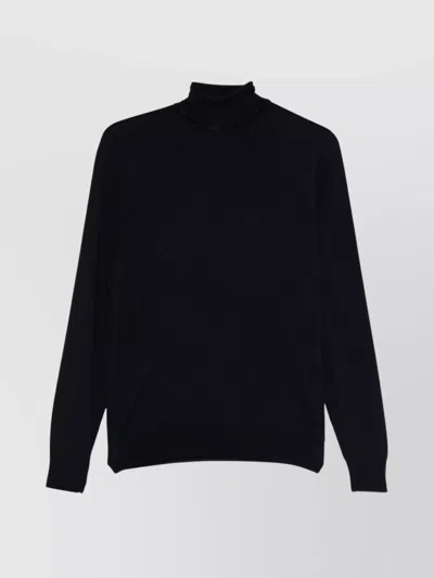 Drumohr Turtleneck Merino Wool Sweater With Long Sleeves In Black