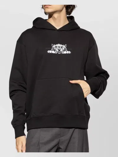 Kenzo Happy Tiger Hoodie In Black
