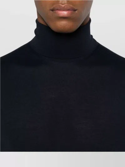 Drumohr Turtleneck Merino Wool Sweater With Long Sleeves In Black