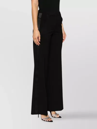 P.a.r.o.s.h Straight Leg Wool Blend Trousers In Black