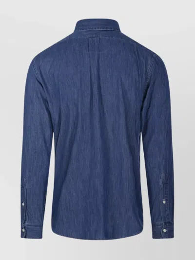 Ralph Lauren Collared Long Sleeve Shirt In Blue