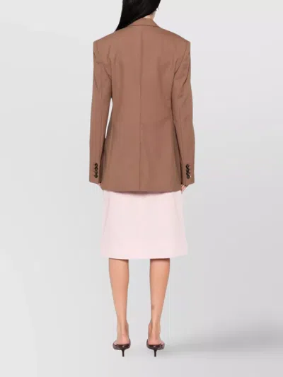 Stella Mccartney Womens Single-breasted Notch-lapel Wool Blazer Rosewood In Brown