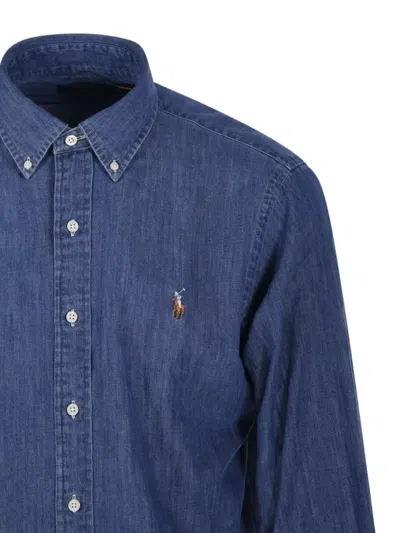 Ralph Lauren Collared Long Sleeve Shirt In Blue