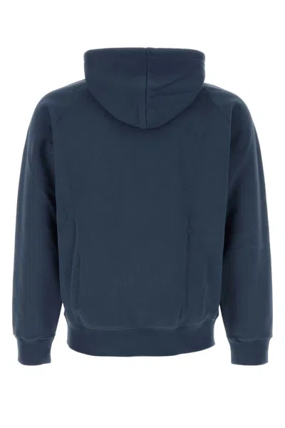 Carhartt Blue Cotton Blend Hooded Chase Sweat