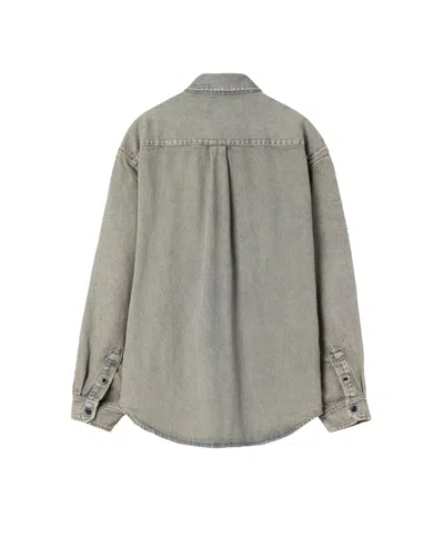 Carhartt Oversized Shirt Crafted From Sandblasted Cotton Denim In Blue
