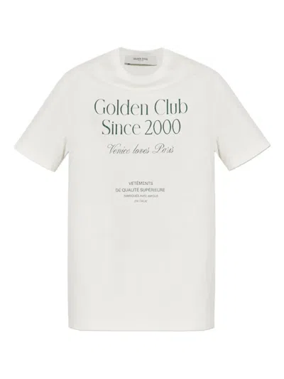 Golden Goose Journey Ms T-shirt Regular Light Cotton Jersey With Print In Neutral