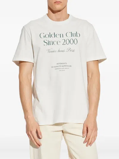 Golden Goose Journey Ms T-shirt Regular Light Cotton Jersey With Print In Neutral