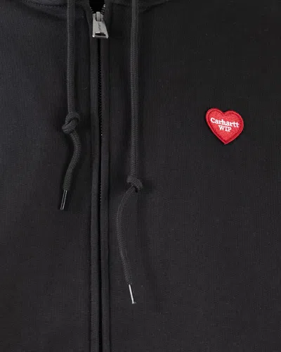 Carhartt Hooded Heart Ii Hartt Sweat Jacket In Black