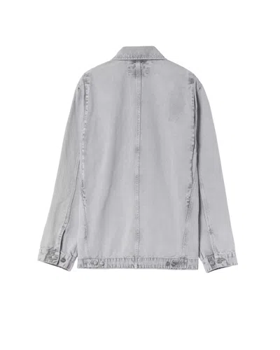Carhartt Wip Button-up Organic Cotton Jacket In Gray