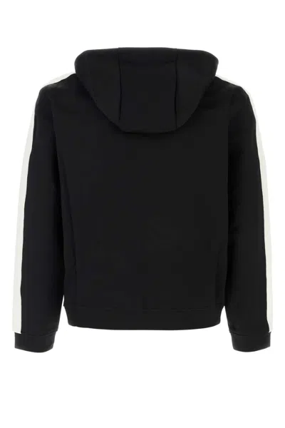 Casablanca Laurel Tape Hooded Scuba Jersey Track Jacket In Black