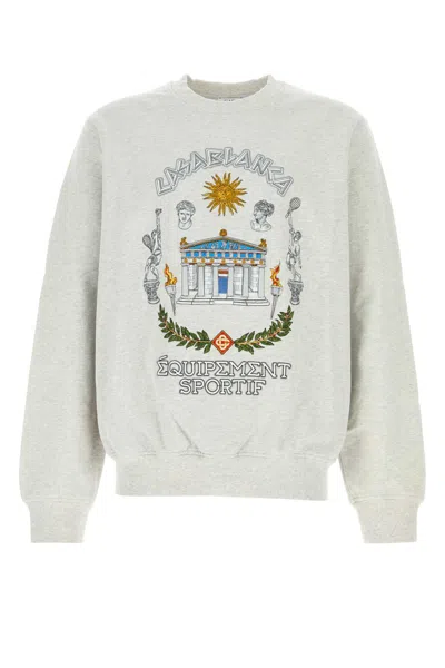 Casablanca Grey Long Sleeves Printed Sweatshirt In Multi