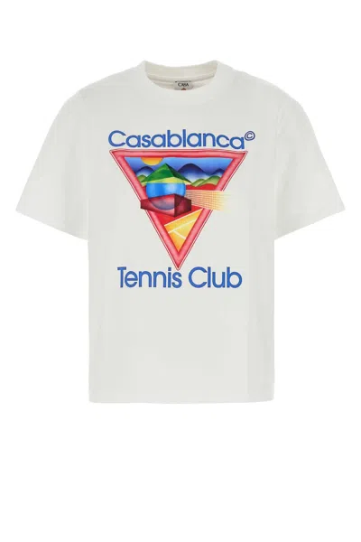 Casablanca Crew Neck Graphic Print Short Sleeves Top