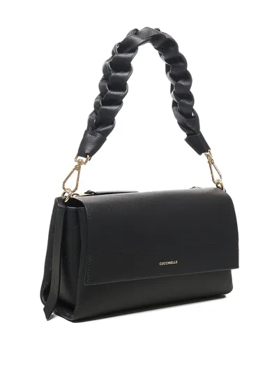 Coccinelle Boheme Grana Double Shoulder Bag In Black