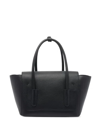 Coccinelle Double Beat Leather Tote Bag In Black