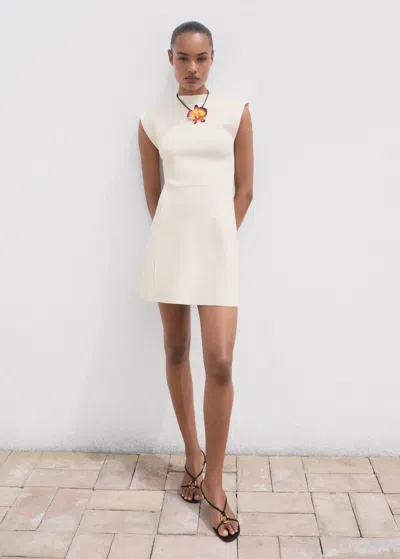 Mango Flared Knit Dress With Perkins Collar