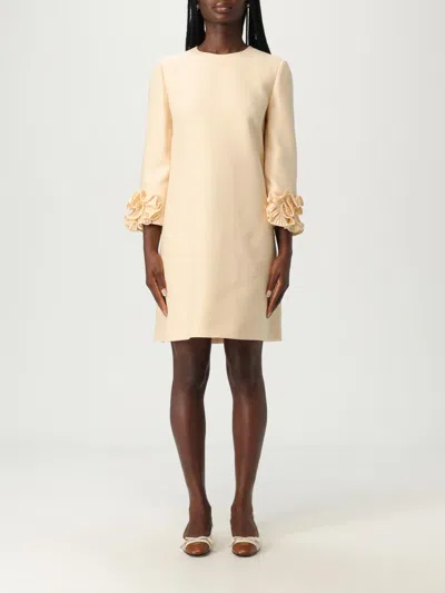 Valentino Garavani Solid Crepe Couture Minidress In Neutral