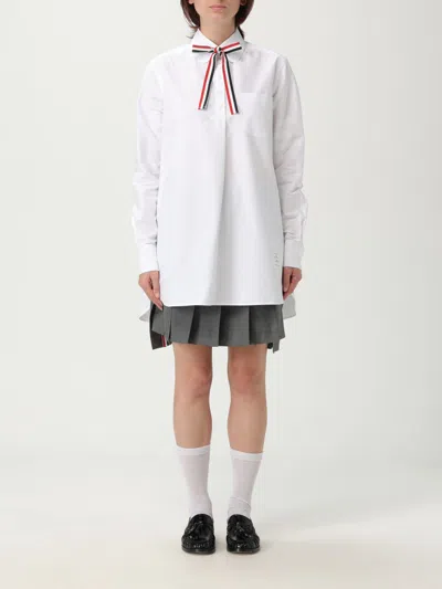 Thom Browne Bow Tie Logo Blouse In White
