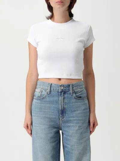 Calvin Klein Jeans Est.1978 Monologo Baby Tee In White